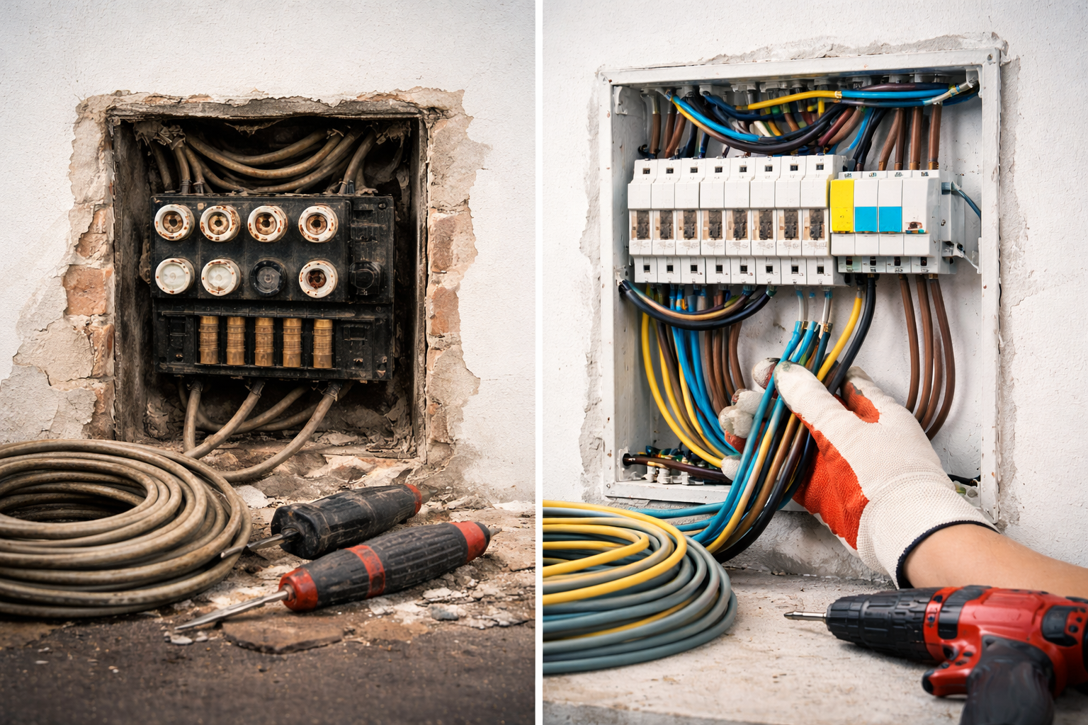 Sanierung Elektro Alt vs Neu